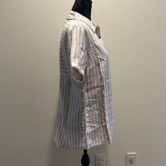 NWT Size 0 Isaac Mizrahi Live! Blouse Stripe - Picture 4 of 8